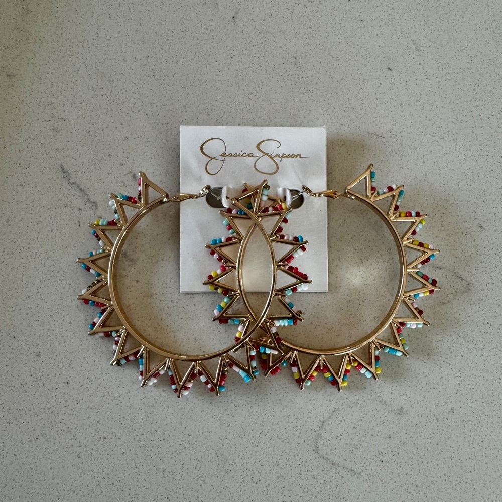 Jessica Simpson Beaded Hoops
